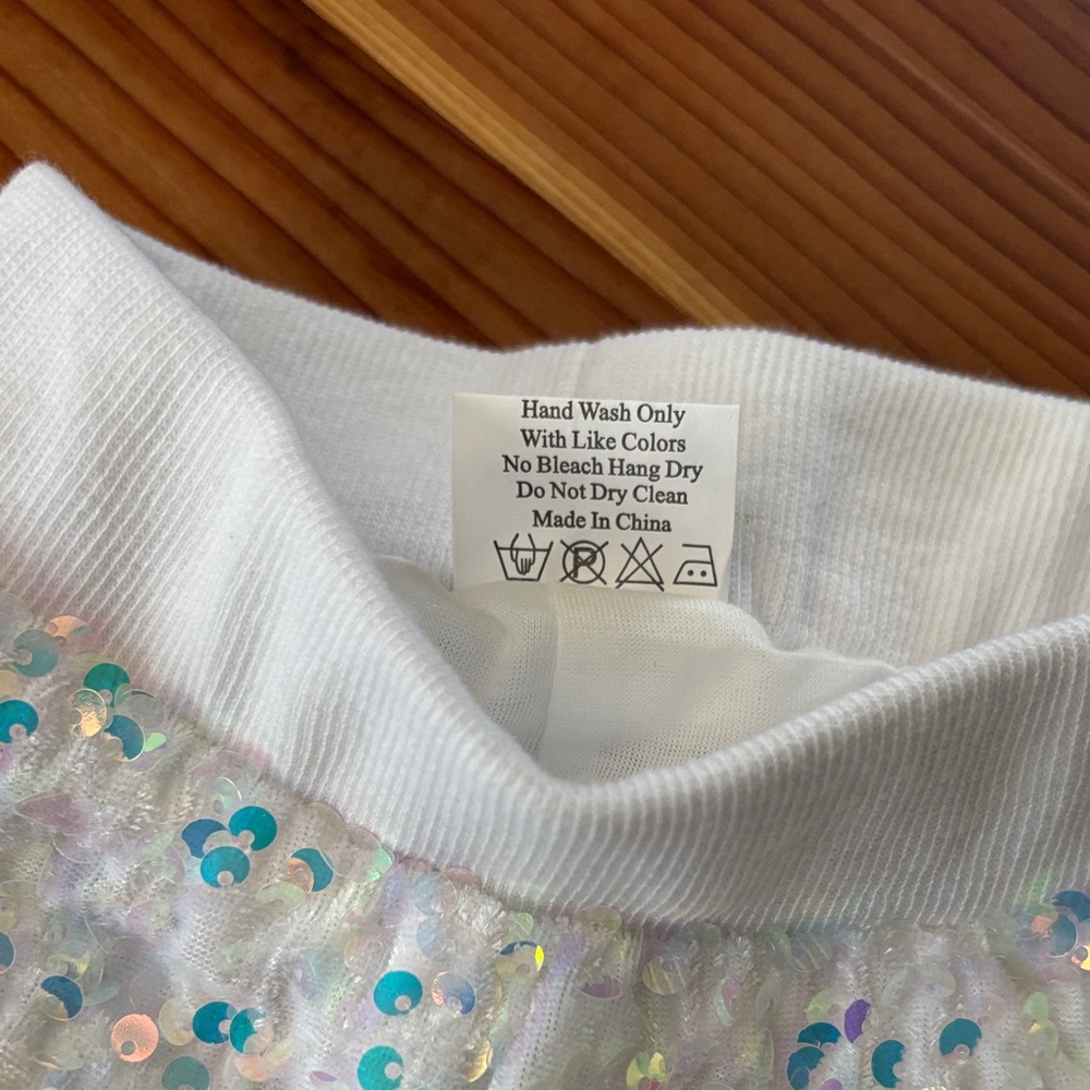 White Sequin Flare Pants (6-12 months) - Picture 2 of 3